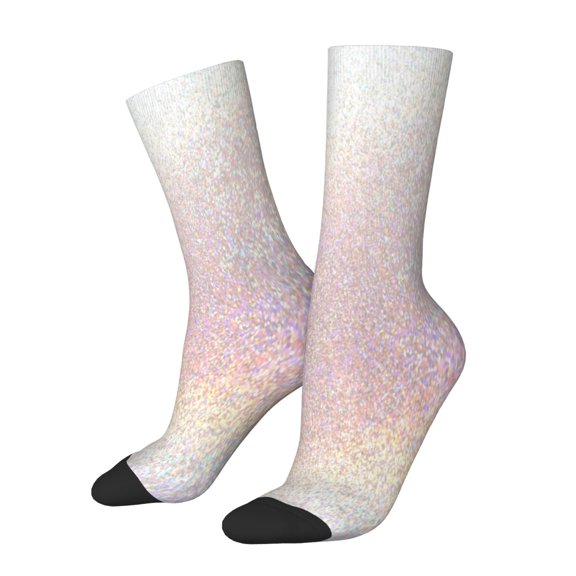 Balery Glitter Light Pearl Pattern Crew Socks Unisex– Soft & Breathable Socks for Men & Women, One-Size Fits Most (US 5-11), Comfortable & Durable for Daily Wear