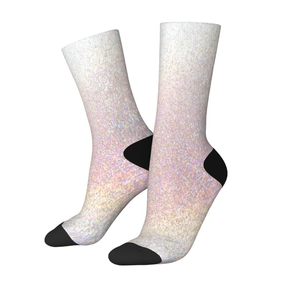 Balery Glitter Light Pearl Pattern Crew Socks Unisex– Soft & Breathable Socks for Men & Women, One-Size Fits Most (US 5-11), Comfortable & Durable for Daily Wear