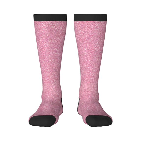 Balery Glitter Pink Fun Novelty Socks Men'S Women'S Crew Socks Funny Crazy Novelty Socks Quirky And Cool Socks