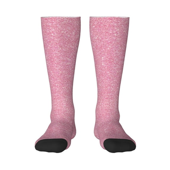 Balery Glitter Pink Fun Novelty Socks Men'S Women'S Crew Socks Funny Crazy Novelty Socks Quirky And Cool Socks