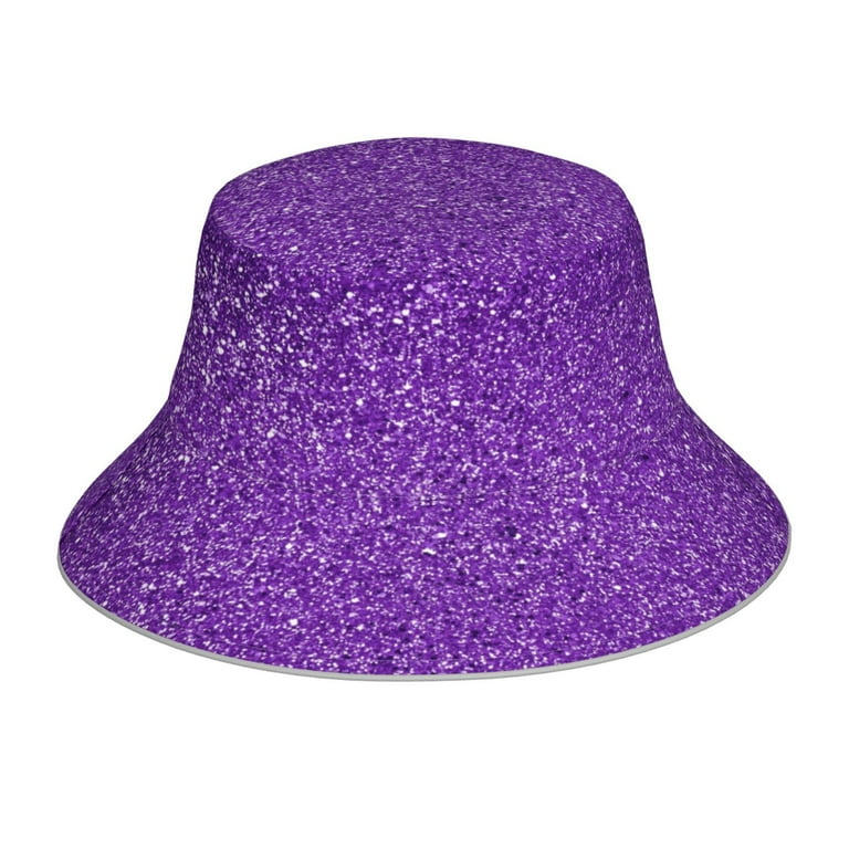 Balery Glitter Purple Sun Hats for Men Women Bucket Hat UPF 50+