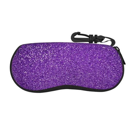 Balery Glitter Purple for Zipper Sunglasses Case, Eyeglasses Cases, Protective Case For Glasses,Flexible Eyewear Storage,Multi-Purpose Key Lock Case