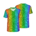 thumbnail image 1 of Balery Glitter Rainbow Baseball Jersey for Men Casual Button Down Shirts Short Sleeve Active Team Sports Uniform-Medium, 1 of 9