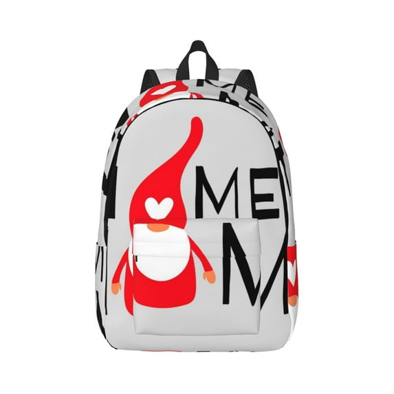 Balery Gnome Home With A Cute Gnome Vintage Canvas Backpack for Men and Women - Large Capacity, Durable Travel Laptop Bag for School, Work, Hiking, and Outdoor Activities