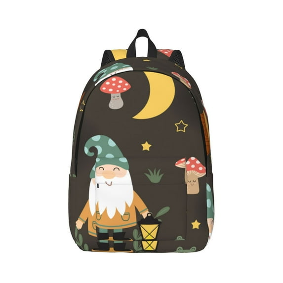 Balery Gnome Insect Frog Vintage Canvas Backpack for Men and Women - Large Capacity, Durable Travel Laptop Bag for School, Work, Hiking, and Outdoor Activities