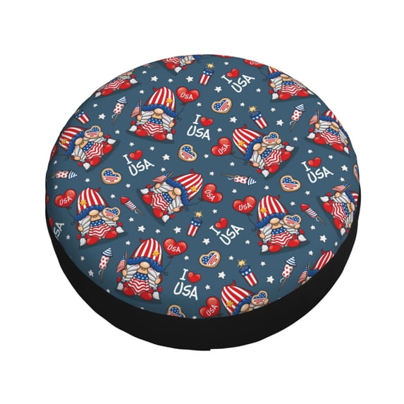 Balery Gnome Love USA Tire Covers - Tough Tire Wheel Protector for Truck, SUV, Trailer, Camper, RV -16 inch