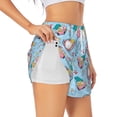 thumbnail image 1 of Balery Gnome Pool Party Pattern Women's Running Shorts with Liner 2 Pockets Elastic Workout Athletic Gym Yoga Shorts-Medium, 1 of 7