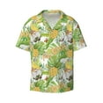 thumbnail image 1 of Balery Gnome and Pineapple Men's Casual Button Down Shirt Short Sleeve Textured Summer Cuban Beach Shirts-Medium, 1 of 7