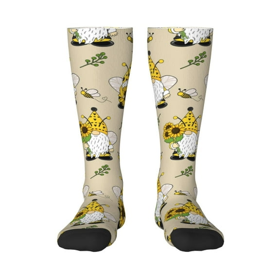Balery Gnomes Bees And Sunflowers Fun Novelty Socks Men'S Women'S Crew Socks Funny Crazy Novelty Socks Quirky And Cool Socks