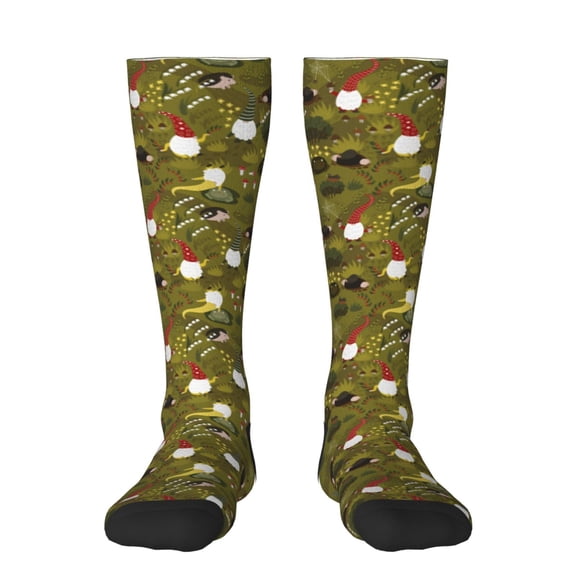 Balery Gnomes Playing In The Garden Fun Novelty Socks Men'S Women'S Crew Socks Funny Crazy Novelty Socks Quirky And Cool Socks