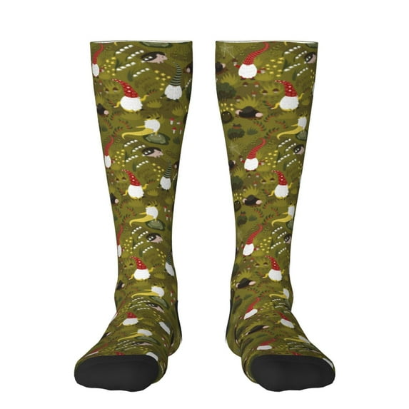 Balery Gnomes Playing In The Garden Fun Novelty Socks Men'S Women'S Crew Socks Funny Crazy Novelty Socks Quirky And Cool Socks