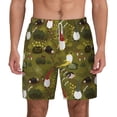 thumbnail image 1 of Balery Gnomes Playing in the Garden Mens Swim Trunks Swim Shorts for Men Quick Dry Inseam Beach Shorts with Compression Liner Pocket-3X-Large, 1 of 9