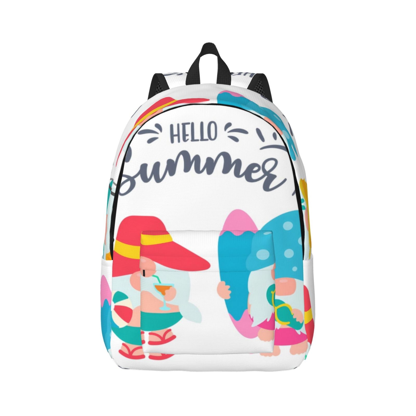 Balery Gnomes Summer Vintage Canvas Backpack for Men and Women Large