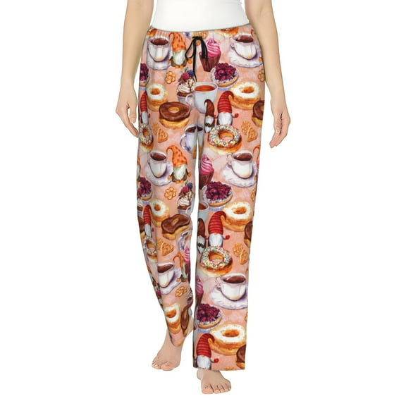 Balery Gnomes With Coffee print Women's Pajama Pants,Ultra Lightweight Pjs,Lounge Pant-Medium