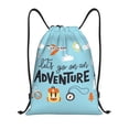 thumbnail image 1 of Balery Let's Go on an Adventure Pattern Drawstring Backpack Bag Sport Gym Sackpack Cinch Bags Pattern Drawstring Backpack Bag Sport Gym Sackpack Cinch Bags -Medium, 1 of 6