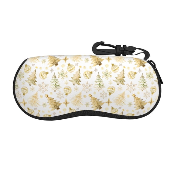 Balery Gold Christmas Tree for Zipper Sunglasses Case, Eyeglasses Cases, Protective Case For Glasses,Flexible Eyewear Storage,Multi-Purpose Key Lock Case