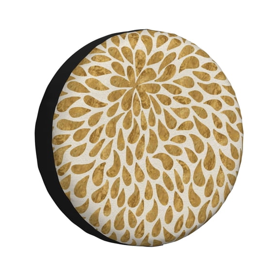 Balery Gold Dropstire Cover Waterproof Dust-Proof, Universal Spare Wheel Tire Cover For Trailer, Rv, Suv Truck And Vehicle Camper Accessories-15 Inch
