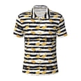 thumbnail image 1 of Balery Gold Flamingo Printed Men’s Short Sleeve Polo Shirt, Midweight Men's Shirt,Golf Polo shirts -X-Large, 1 of 8