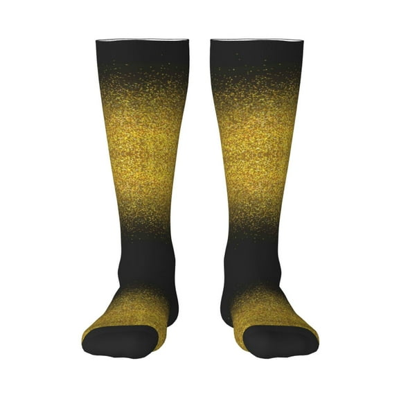Balery Gold Glitter Gradient Fun Novelty Socks Men'S Women'S Crew Socks Funny Crazy Novelty Socks Quirky And Cool Socks