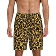thumbnail image 1 of Balery Gold Glitter Leopard Men's Cotton Knit Pajama Shorts Waistband & Pockets,Short Pajama Pants-X-Large, 1 of 8