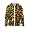 thumbnail image 1 of Balery Gold Glitter Leopard Men's Women's UPF 50+ Sun Protection Lightweight Hoodie Performance Long Sleeve Shirt for Fishing Running-Small, 1 of 9