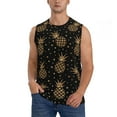 thumbnail image 1 of Balery Gold Glitter Pineapples Men's Sleeveless Muscle Shirts Workout Tank Top, Moisture Wicking, Odor Protection-3X-Large, 1 of 8