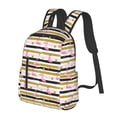 thumbnail image 1 of Balery Gold Glittering Hearts and Flamingos Lightweight Backpack for Men and Women - Durable and Water-Resistant, Ideal for School, Work, Travel, and Everyday Use, 1 of 9