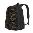 thumbnail image 1 of Balery Gold Gloss Outline Floral Backpack for Men and Women - Durable 600D Oxford Cloth -Large Capacity, Water-Resistant School, Travel, and Hiking Bag, 1 of 7