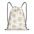 thumbnail image 1 of Balery Gold Snowflake Pattern Drawstring Backpack Bag Sport Gym Sackpack Cinch Bags Pattern Drawstring Backpack Bag Sport Gym Sackpack Cinch Bags -Small, 1 of 6