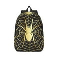 thumbnail image 1 of Balery Gold Spider On The Web Vintage Canvas Backpack for Men and Women - Large Capacity, Durable Travel Laptop Bag for School, Work, Hiking, and Outdoor Activities-Medium, 1 of 1