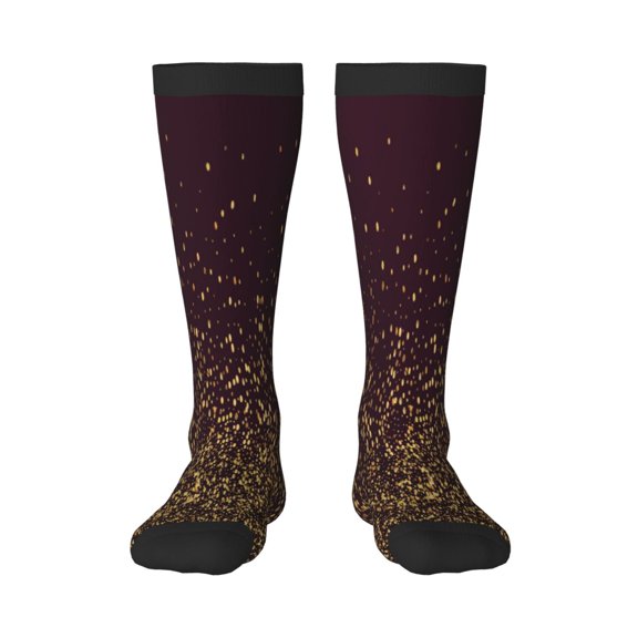 Balery Gold sparklin Printed Novelty Socks Men's Women's Crew Socks Sports Socks Knee High Socks Cotton Socks Quirky and Cool Socks