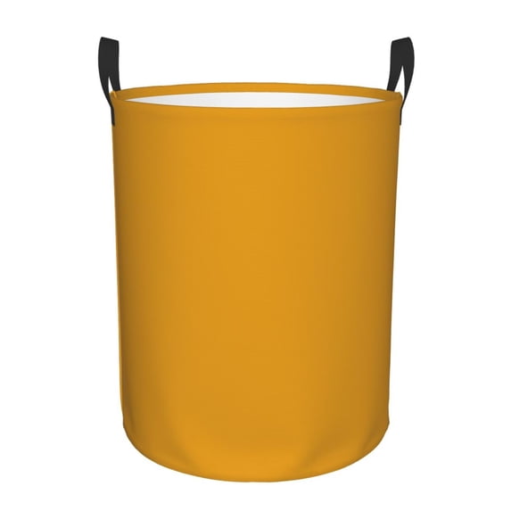 Balery Goldenrod Round Laundry Basket with Handles Waterproof Freestanding Laundry Hamper for Clothes Toys in the Dorm and Family-Small