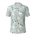 thumbnail image 1 of Balery Goose and Doodle Flowers Printed Men’s Short Sleeve Polo Shirt, Midweight Men's Shirt,Golf Polo shirts -, 1 of 9