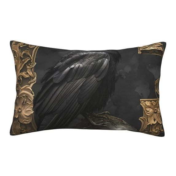 Balery Gothic Raven Portrait Bedding Queen Pillow Cases - Envelope Closure - Soft Brushed Microfiber Fabric - Shrinkage and Fade Resistant Pillow Cases-14"x20"