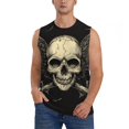 thumbnail image 1 of Balery Gothic Winged Skull Men's Sleeveless Muscle Shirts Workout Tank Top, Moisture Wicking, Odor Protection-X-Large, 1 of 8