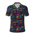 thumbnail image 1 of Balery Graffiti Art Printed Men’s Short Sleeve Polo Shirt, Midweight Men's Shirt,Golf Polo shirts -4X-Large, 1 of 9