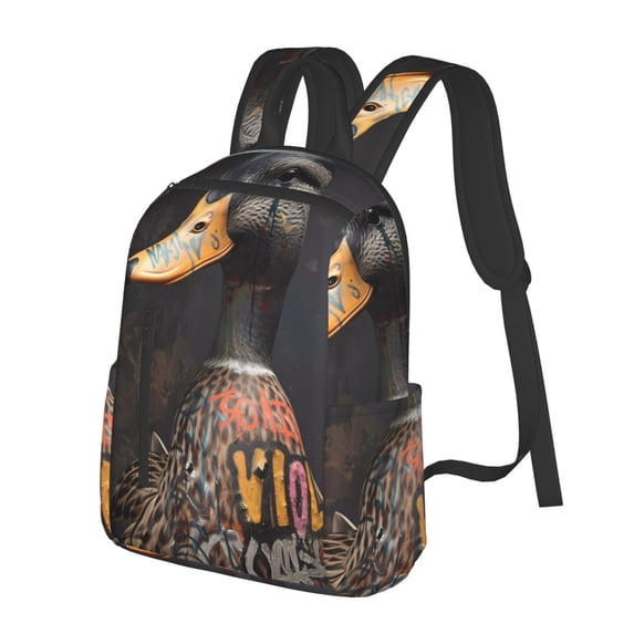 Balery Graffiti Cool Duck Lightweight Backpack for Men and Women - Durable and Water-Resistant, Ideal for School, Work, Travel, and Everyday Use