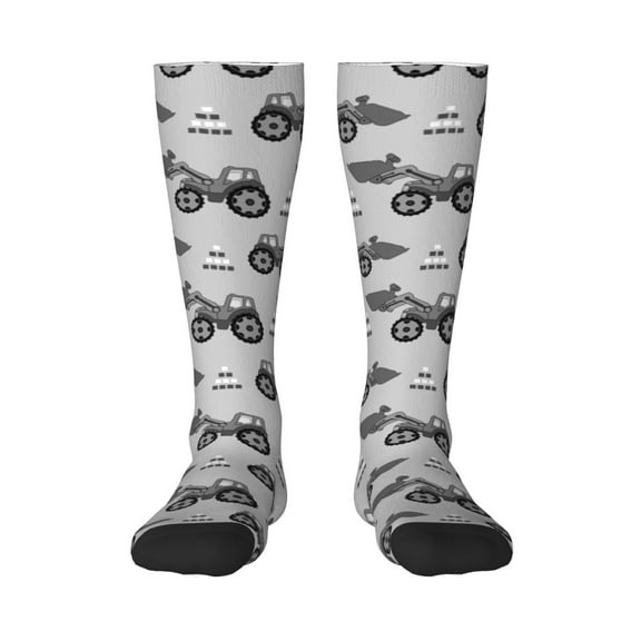 Balery Gray Tractor Fun Novelty Socks Men'S Women'S Crew Socks Funny Crazy Novelty Socks Quirky And Cool Socks