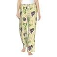 thumbnail image 1 of Balery Green And Purple Grapes print Women's Pajama Pants,Ultra Lightweight Pjs,Lounge Pant-Small, 1 of 9