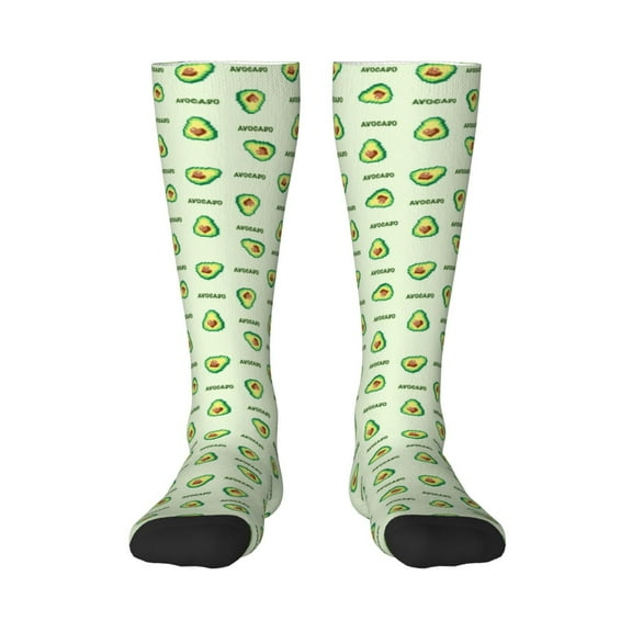 Balery Green Avocado Fun Novelty Socks Men'S Women'S Crew Socks Funny Crazy Novelty Socks Quirky And Cool Socks