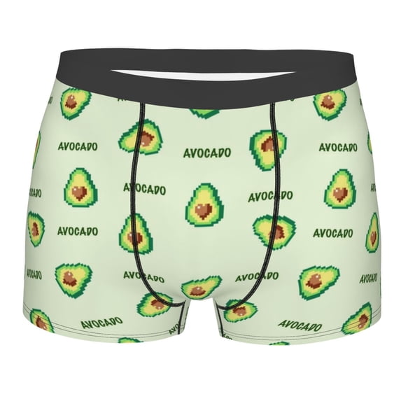 Balery Green Avocado Men's Boxer Briefs, Soft and Breathable Cotton Underwear with nylon Waistband-Medium