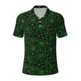 thumbnail image 1 of Balery Green Bright Web with Spiders Printed Men’s Short Sleeve Polo Shirt, Midweight Men's Shirt,Golf Polo shirts -Medium, 1 of 9
