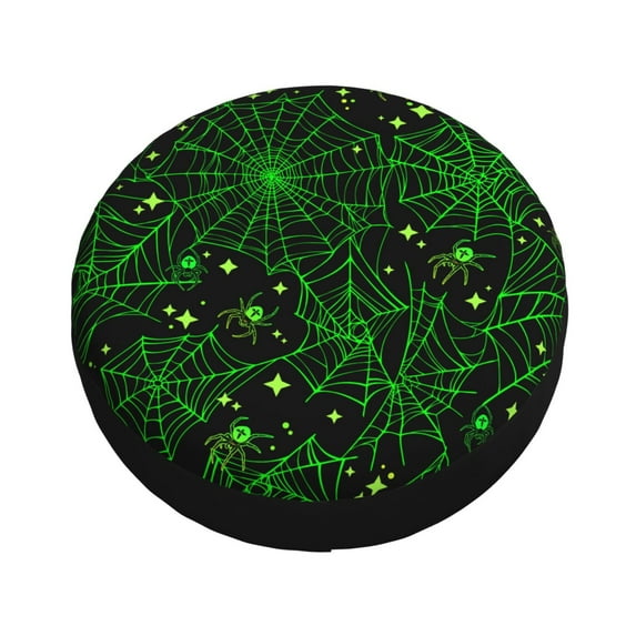 Balery Green Bright Web with Spiders Tire Covers - Tough Tire Wheel Protector for Truck, SUV, Trailer, Camper, RV -17 inch