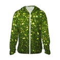 thumbnail image 1 of Balery Green Glitter Sparkle Men's Women's UPF 50+ Sun Protection Lightweight Hoodie Performance Long Sleeve Shirt for Fishing Running-XX-Large, 1 of 7