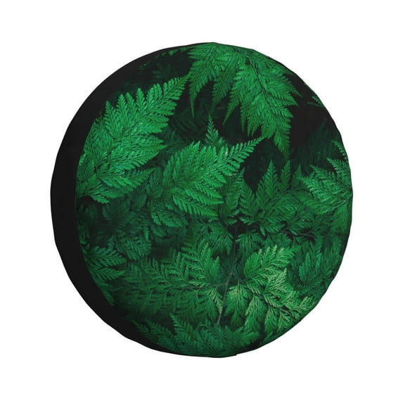 Balery Green Leave Ferntire Cover Waterproof Dust-Proof, Universal Spare Wheel Tire Cover For Trailer, Rv, Suv Truck And Vehicle Camper Accessories-15 Inch