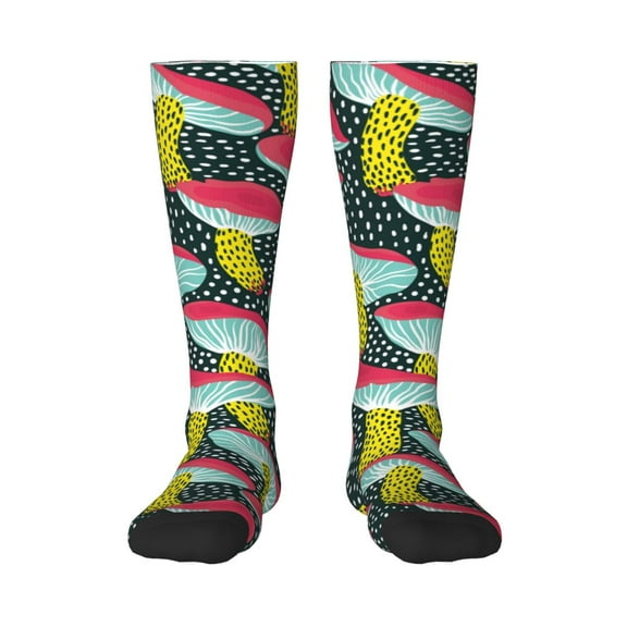 Balery Green Mushroom Fun Novelty Socks Men'S Women'S Crew Socks Funny Crazy Novelty Socks Quirky And Cool Socks