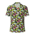 thumbnail image 1 of Balery Green Mushroom Printed Men’s Short Sleeve Polo Shirt, Midweight Men's Shirt,Golf Polo shirts -XX-Large, 1 of 9