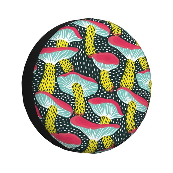 Balery Green Mushroomtire Cover Waterproof Dust-Proof, Universal Spare Wheel Tire Cover For Trailer, Rv, Suv Truck And Vehicle Camper Accessories-14 Inch