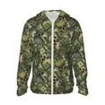 thumbnail image 1 of Balery Green Skulls Men's Women's UPF 50+ Sun Protection Lightweight Hoodie Performance Long Sleeve Shirt for Fishing Running-Medium, 1 of 9