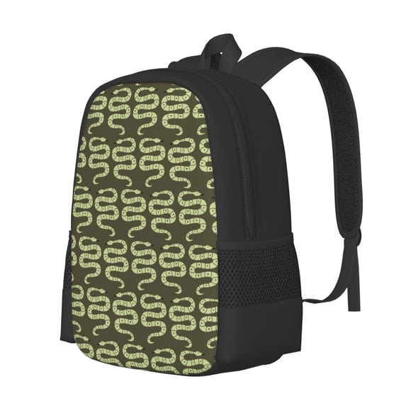 Balery Green Snake Backpack for Men and Women - Durable 600D Oxford Cloth -Large Capacity, Water-Resistant School, Travel, and Hiking Bag